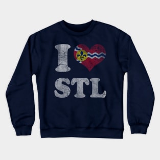 I Heart Flag of St Louis Missouri Crewneck Sweatshirt